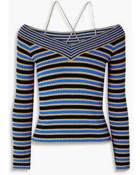 ANDERSSON BELL - Nina Off-the-shoulder Striped Ribbed-knit Top - Lyst