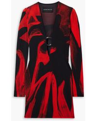Louisa Ballou - Helios Embellished Printed Stretch-jersey Mini Dress - Lyst