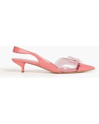 Emporio Armani - Bow-detailed Pvc And Patent-leather Slingback Pumps - Lyst
