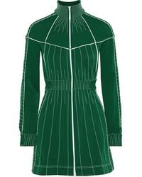 Valentino Garavani - Zip-detailed Embroidered Stretch-ponte Mini Dress - Lyst