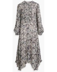 Isabel Marant - Lizete Asymmetric Pintucked Paisley-print Georgette Midi Dress - Lyst