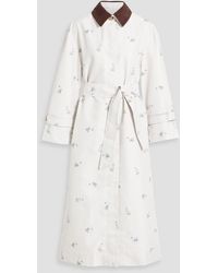 Sleeper - Corduroy-trimmed Floral-print Shell Trench Coat - Lyst