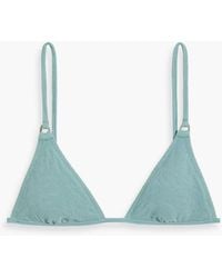 Solid & Striped - The Ilona Stretch-Seersucker Triangle Bikini Top - Lyst