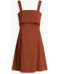 Theory - Slub Linen-blend Mini Dress - Lyst