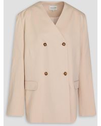 Loulou de Saison - Icha Double-breasted Cotton And Linen-blend Twill Blazer - Lyst