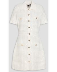 Maje - Sequin-Embellished Bouclé-Knit Mini Dress - Lyst
