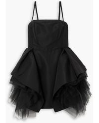 Carolina Herrera - Ruffled Layered Tulle And Silk-faille Mini Dress - Lyst
