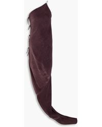 Rick Owens - Taco One-shoulder Tie-embellished Velvet Gown - Lyst