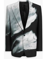 McQueen - Printed Grain De Poudre Blazer - Lyst