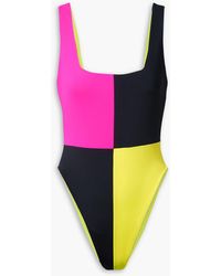 Mara Hoffman - Idalia badeanzug aus econyl® in colour-block-optik - Lyst