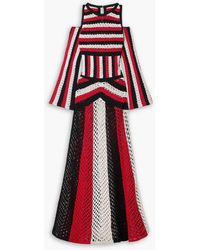 Gabriela Hearst - Carr Cold-Shoulder Striped Crochet-Knit Merino Wool Maxi Dress - Lyst