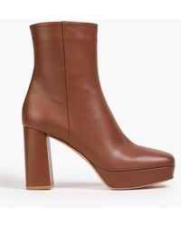 Gianvito Rossi - Daisen Leather Platform Ankle Boots - Lyst