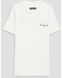 Rag & Bone - Embroidered Printed Cotton-jersey T-shirt - Lyst