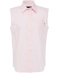 Love Moschino Embroidered Cotton-blend Poplin Shirt - Pink