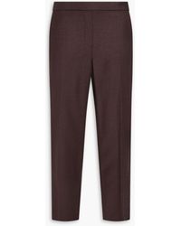 Theory - Treeca Cropped Wool-flannel Tapered Pants - Lyst