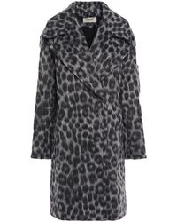 MICHAEL Michael Kors Double-breasted Leopard-print Brushed-felt Coat Animal Print - Multicolour