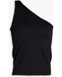 Maje - One-shoulder Ribbed Jersey Top - Lyst