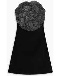 Rebecca Vallance - Lumi Strapless Floral-appliquéd Lamé And Crepe Mini Dress - Lyst