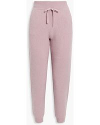 Rag & Bone Piere Ribbed Cashmere Track Trousers - Pink