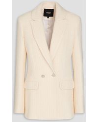 Maje - Double-breasted Cotton-blend Tweed Blazer - Lyst