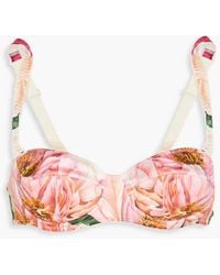 Dolce & Gabbana - Balconette-bh aus satin aus stretch-seide mit floralem print - Lyst
