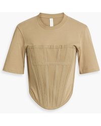 Dion Lee - Cropped Ribbed Cotton-jersey T-shirt - Lyst