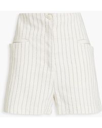By Malene Birger - Striped Cotton And Linen-blend Twill Shorts - Lyst