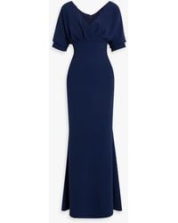 Badgley Mischka - Draped Crepe Gown - Lyst