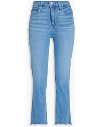 PAIGE - Cindy Cropped High-Rise Straight-Leg Jeans - Lyst
