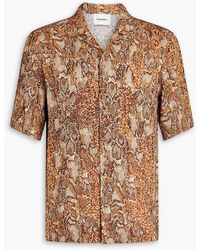 Nanushka - Snake-print Crinkled-crepe Shirt - Lyst