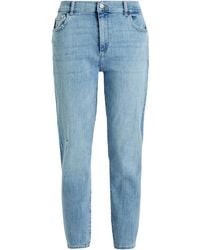 DL1961 Florence Cropped Distressed High-rise Skinny-leg Jeans - Blue