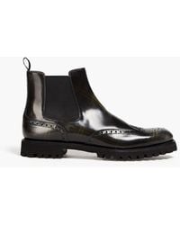Church's - Perforated Checked Glossed-leather Chelsea Boots - Lyst