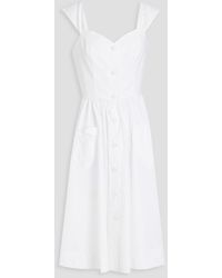 Moschino - Gathered Cotton-blend Poplin Dress - Lyst