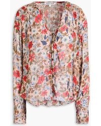 Veronica Beard - Neha Floral-Print Georgette Blouse - Lyst