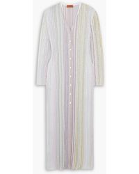 Missoni - Sequin-embellished Striped Ribbed-knit Cardigan - Lyst