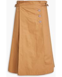 Acne Studios - Pleated Cotton-twill Wrap Skirt - Lyst