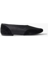STAUD - Alba Sport Suede-Trimmed Shell Ballet Flats - Lyst
