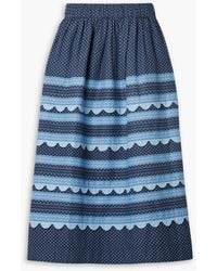 Sea - Palmer midirock aus baumwollpopeline mit blumenmuster und wellenkanten - Lyst
