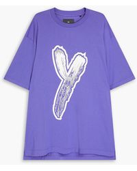 Y-3 - T-shirt aus stretch-baumwoll-jersey mit logoprint - Lyst