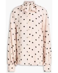 Zimmermann - Pussy-Bow Polka-Dot Crepe De Chine Blouse - Lyst