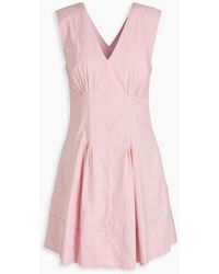 10 Crosby Derek Lam - Concha Pleated Cotton-poplin Mini Dress - Lyst