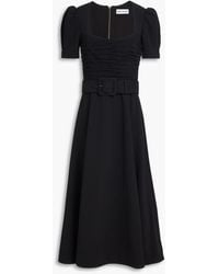 Rebecca Vallance - Ella plissiertes midikleid aus crêpe mit gürtel - Lyst