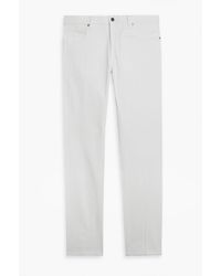 Z Zegna Slim-fit Embroidered Denim Jeans - White