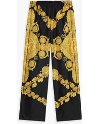 Versace - Printed Silk-twill Pajama Pants - Lyst