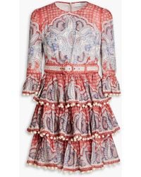 Zimmermann - Tie Paisley-print Linen Mini Dress - Lyst