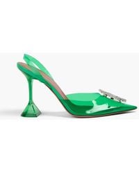 AMINA MUADDI - Begum Crystal-Embellished Pvc Slingback Pumps - Lyst