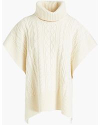 Womens Clothing Jumpers and knitwear Ponchos and poncho dresses See By Chloé Cable-knit Wool-blend Turtleneck Poncho 