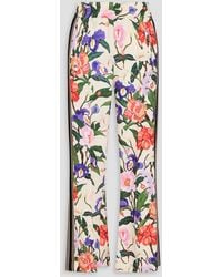 Borgo De Nor - Aubrielle Metallic Floral-Print Crepe Track Pants - Lyst