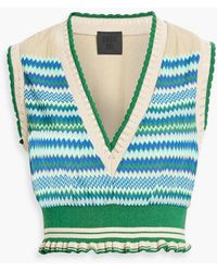 Anna Sui - Cropped Crochet-knit Cotton-blend Vest - Lyst