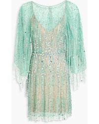 Jenny Packham - Embellished Tulle Mini Dress - Lyst